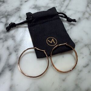 RARE Mejuri Raw Large Gold Hoop Earrings
